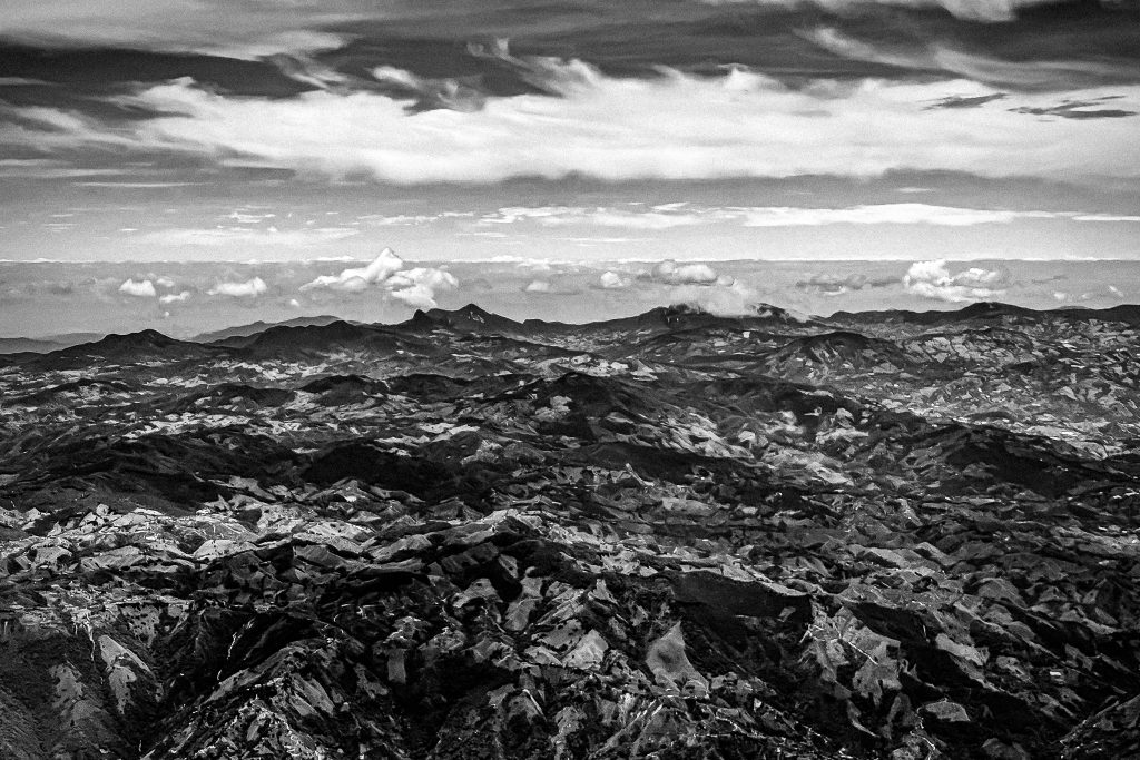 Flying over the Cordillera Central (Central Mountain Range) of Antioquia, Colombia
