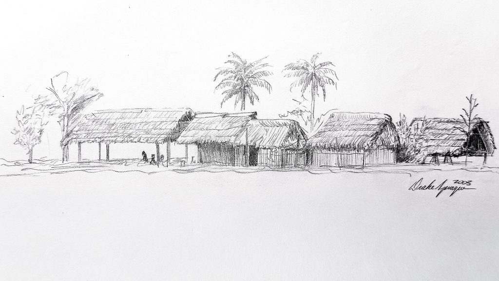 Sketch of an Amazon Jungle Dwelling 