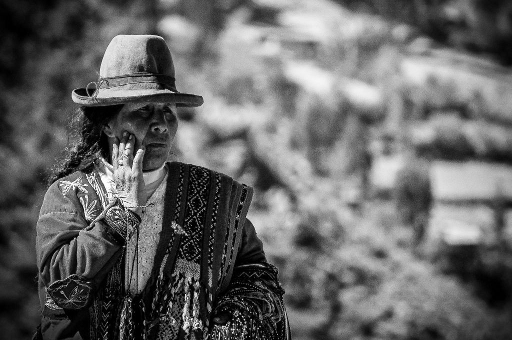 Quechua Woman Selling Woven Wares