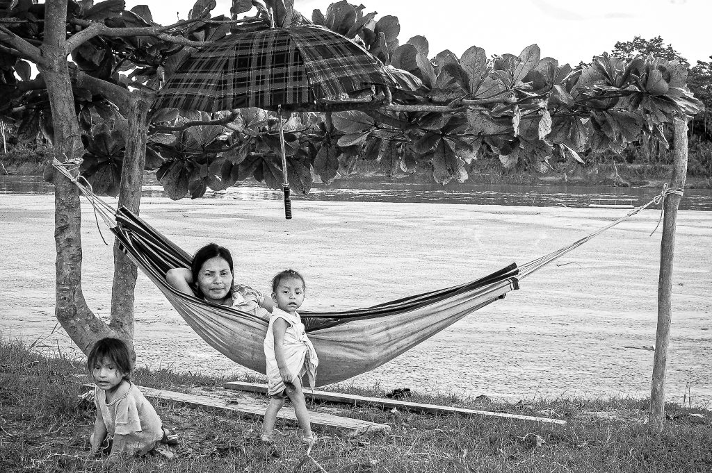 Shipibo-Conibo Mother & Children by the River