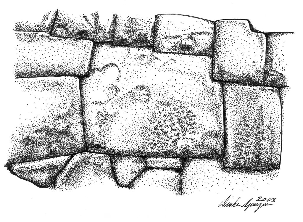 Sketch of the Twelve Angled Stone in Cuzco, Peru